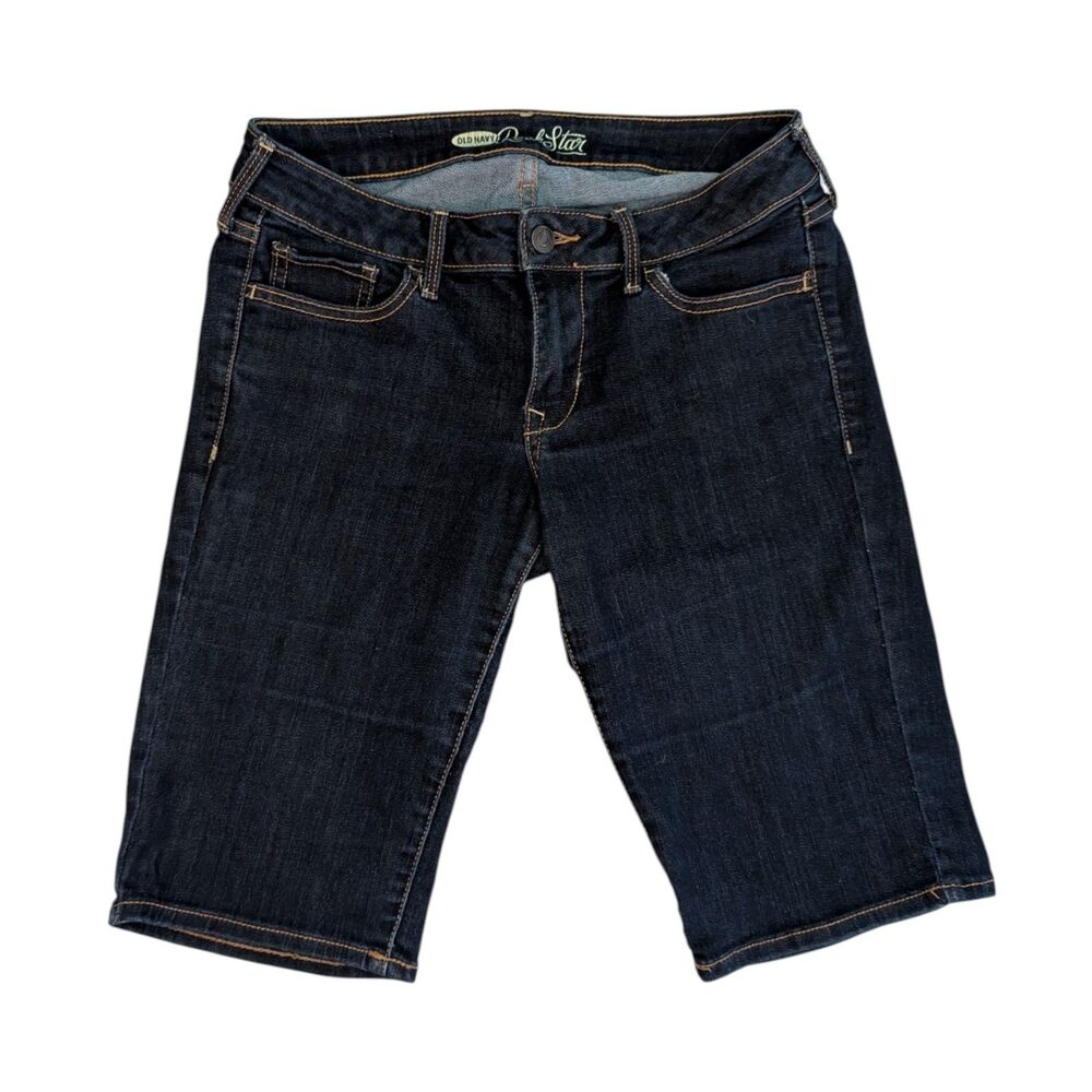 Old Navy Dark Wash Rockstar Bermuda Jean Shorts Size 8